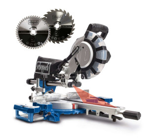 gérvágó fűrész - 2. fűrészlappal együtt | 2000W | 340 mm vágási szélesség | 65 mm vágási magasság  Scheppach HM216SPX