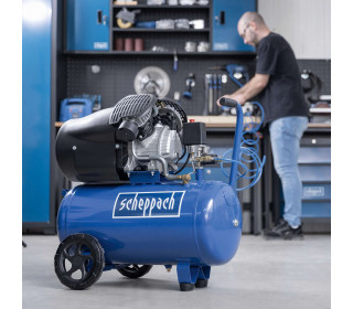 Kompresszor -2 hengeres- 2200W | 50L-es tartály | 412 l/perc szívóteljesítmény |