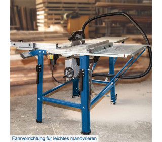 Scheppach asztali körfűrész TS310 | 230 V-os csatlakozás | 2200 W teljesítmény | Fűrészlap átmérője 315 mm | Vágási magasság 83 mm | Asztalszélesítéssel, második fűrészlappal, vezetősínnel és csúszó szánnal | Elforgatható akár