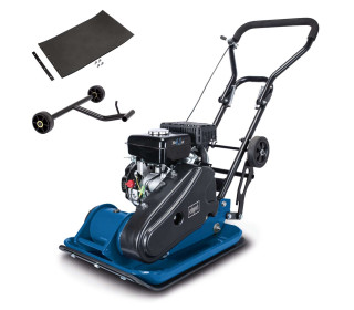 Lapvibrátor HP2300S Scheppach - 23 kN | 5,6 LE | 82 kg | Gumi Szőnyeg és vezető kerekek