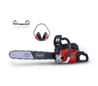 Benzinmotoros láncfűrész - 2,7 LE | 51 cm-es vezetősín | Hallásvédővel és védőszemüveggel