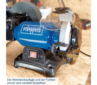 Száraz-nedves köszörű BG200W - 250W | Ø200mm köszörűkorong | Szikravédő | Munkadarab-támasz