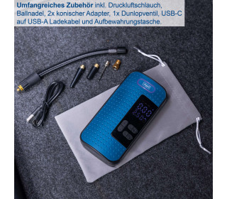 Scheppach Akkumulátoros Kézi Kompresszor AC10/8V Mobil Kompresszor | Töltés USB-C csatlakozón keresztül | 10,3 bar Üzemi Nyomás | 5 Választható Üzemmód | LCD Kijelzővel, Fényjelzővel és Automatikus Kikapcsolással