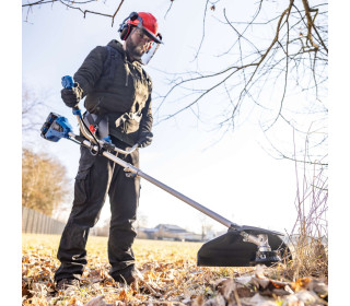 Akkus fűkasza-bozótvágó - Scheppach BC-BCH380/40 -2x20V aksival töltővel | 380 mm vágási szélességű fűszegélynyíró | 255 mm vágási szélességű bozótvágó | vállpánttal
