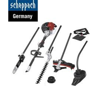benzines multi 5in1 kerti szett (fűkasza, bozótvágó, ágvágó, sövényvágó,lombfuvó)Scheppach MTC42-5P | vállpánttal együtt 1,5 LE | 2 ütemű motor |. 42,7 cm³