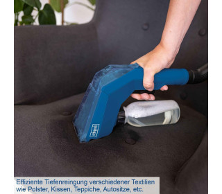 Scheppach PRB300 kárpittisztító kefe - 4 az 1-ben | 350 ml-es szórófejes tartály | Kárpit | Párnák | Szőnyegek | Autósülések és egyebek.