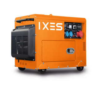 Ixes /Scheppach/IX-SGD-5500D Diesel Aggregátor-áramfejlesztő-elektromos indítás, 7,7 LE, 5000 W, 2 x 230 V, 1 x 400 V aljzat, 16 literes tartály, AVR rendszer