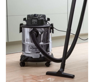 Scheppach WDV20-BE nedves/száraz porszívó - 1200W | 20L rozsdamentes acél tartály | fúvó funkció | tartozékokkal